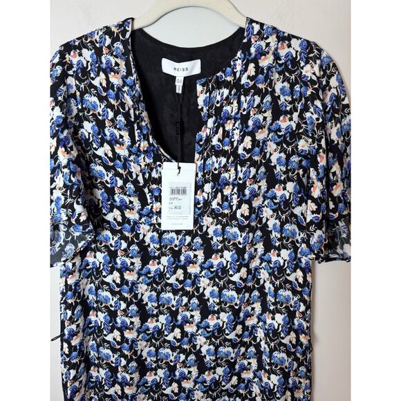 Reiss Lulu Ditsy Flippy Mini Dress Short Sleeve Womens Size 2 $320 NWT - Picture 3 of 13
